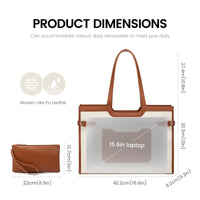 HKM-184595 Stylish Leather Laptop Tote Bag for 15.6 Inch Computers - Professional Women's Briefcase