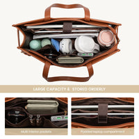 HKM-184595 Stylish Leather Laptop Tote Bag for 15.6 Inch Computers - Professional Women's Briefcase