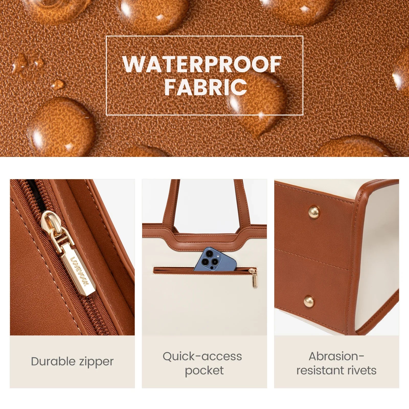 HKM-184595 Stylish Leather Laptop Tote Bag for 15.6 Inch Computers - Professional Women's Briefcase