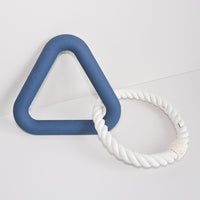 HKM-1846589 Triangle Tug-of-War Toy for Pets - Foam TPR Cotton Rope Molar Chew 13.5cm