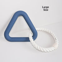 HKM-1846589 Triangle Tug-of-War Toy for Pets - Foam TPR Cotton Rope Molar Chew 13.5cm
