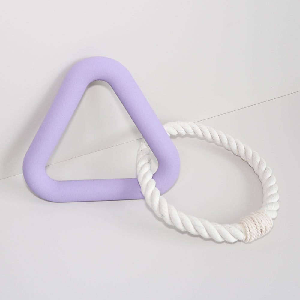 HKM-1846589 Triangle Tug-of-War Toy for Pets - Foam TPR Cotton Rope Molar Chew 13.5cm