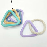 HKM-1846589 Triangle Tug-of-War Toy for Pets - Foam TPR Cotton Rope Molar Chew 13.5cm