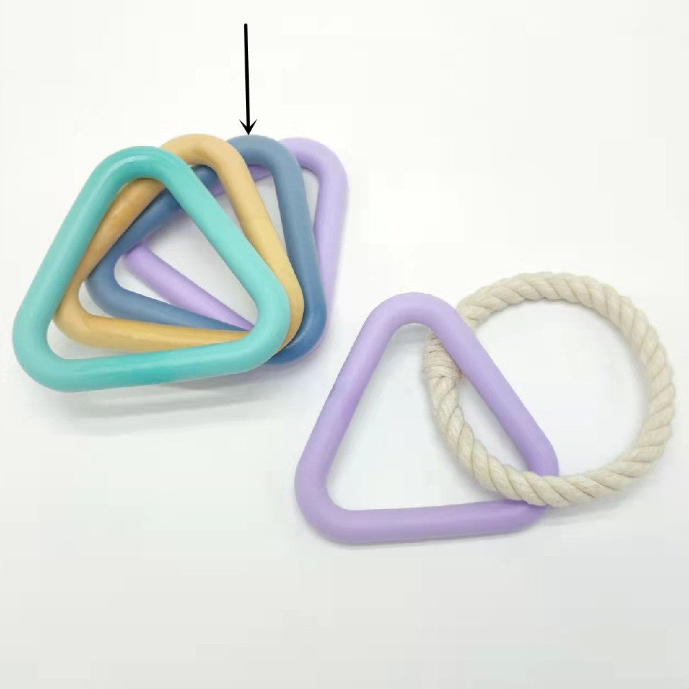 HKM-1846589 Triangle Tug-of-War Toy for Pets - Foam TPR Cotton Rope Molar Chew 13.5cm
