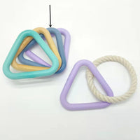 HKM-1846589 Triangle Tug-of-War Toy for Pets - Foam TPR Cotton Rope Molar Chew 13.5cm