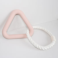 HKM-1846589 Triangle Tug-of-War Toy for Pets - Foam TPR Cotton Rope Molar Chew 13.5cm