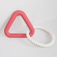 HKM-1846589 Triangle Tug-of-War Toy for Pets - Foam TPR Cotton Rope Molar Chew 13.5cm
