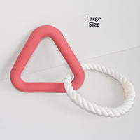 HKM-1846589 Triangle Tug-of-War Toy for Pets - Foam TPR Cotton Rope Molar Chew 13.5cm