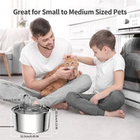 HKM-184659 Automatic Stainless Steel 3.2L Pet Water Fountain Dispenser for Dogs and Cats