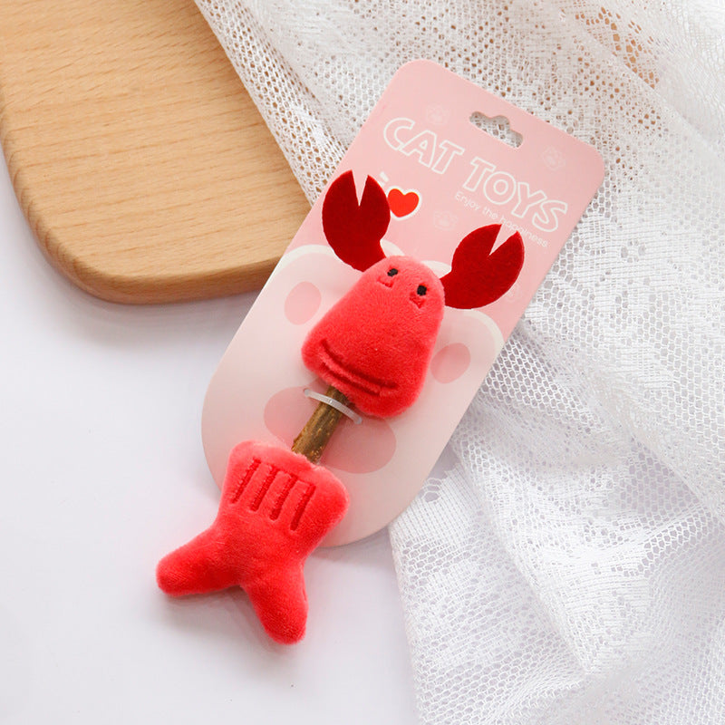 HKM-1847357 Molar Rod Cat Toys for Teeth Cleaning - Crocodile, Pig, Blue Whale, Giraffe, Crayfish Colors
