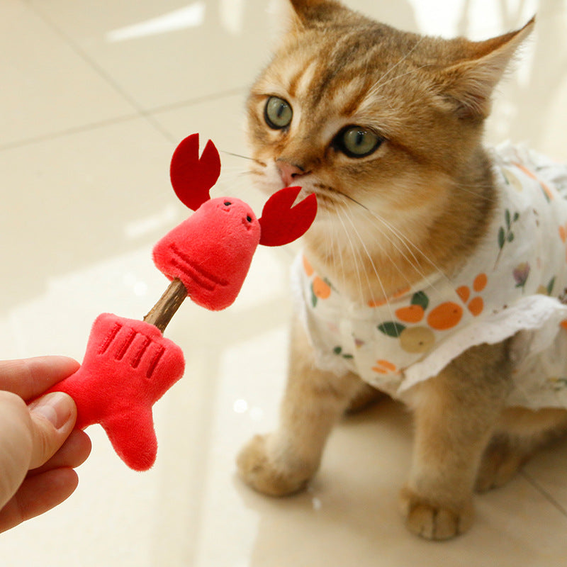 HKM-1847357 Molar Rod Cat Toys for Teeth Cleaning - Crocodile, Pig, Blue Whale, Giraffe, Crayfish Colors