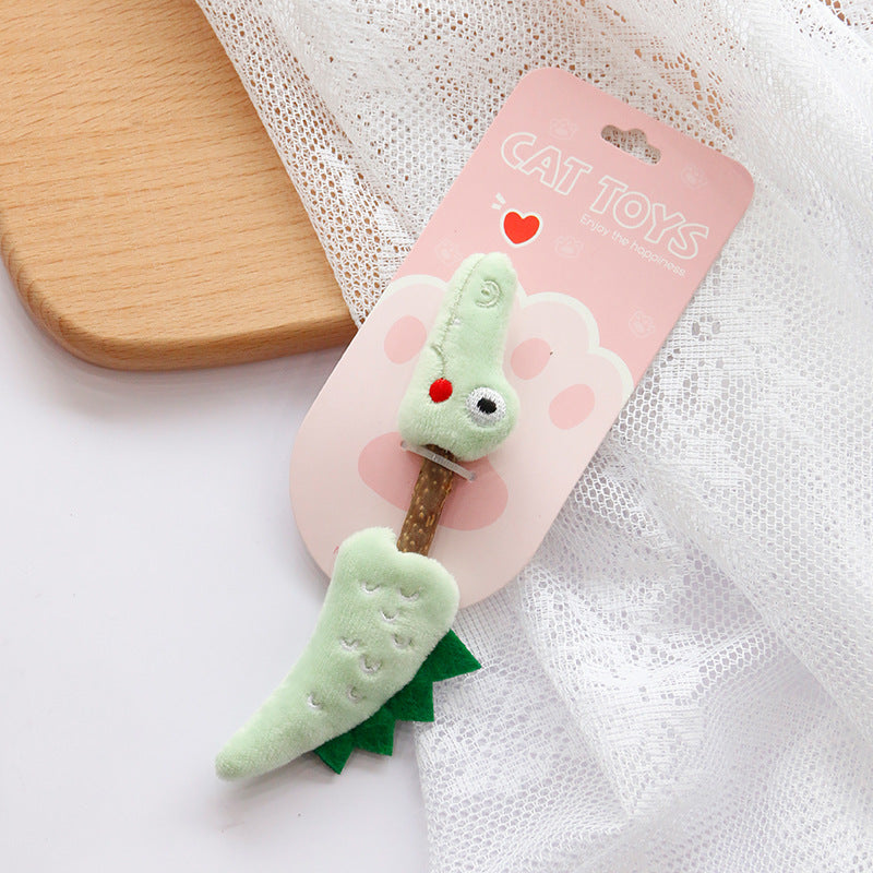 HKM-1847357 Molar Rod Cat Toys for Teeth Cleaning - Crocodile, Pig, Blue Whale, Giraffe, Crayfish Colors