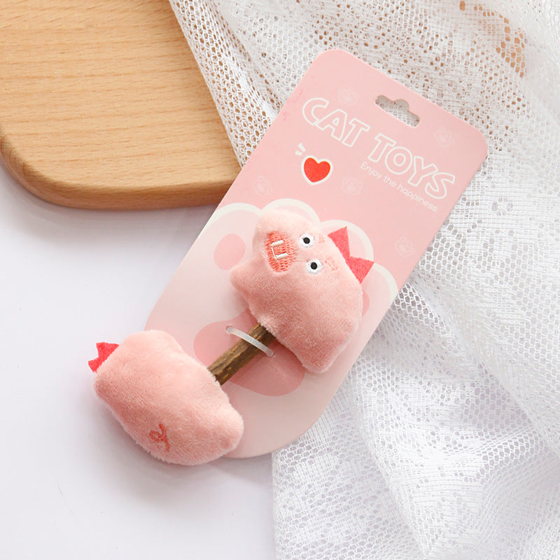 HKM-1847357 Molar Rod Cat Toys for Teeth Cleaning - Crocodile, Pig, Blue Whale, Giraffe, Crayfish Colors