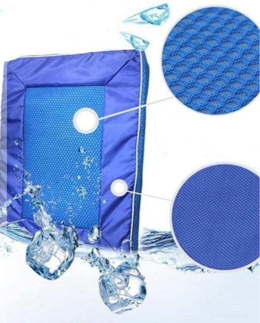 HKM-1847613 Cooling Pad for Pets - Breathable Nylon Ice Mat in Blue, Multiple Sizes Available
