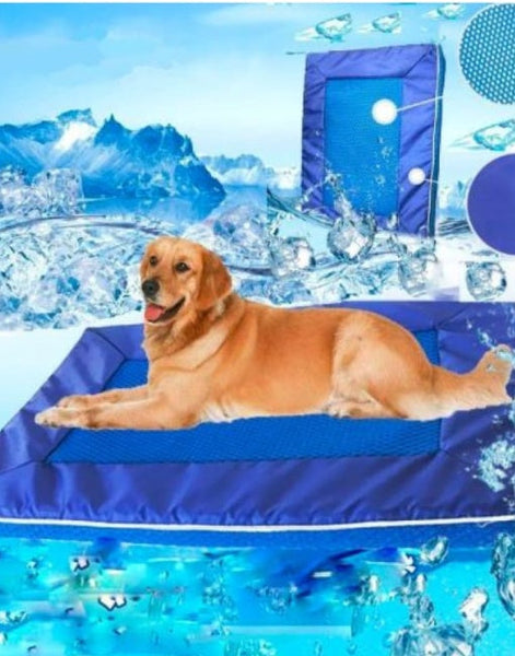 HKM-1847613 Cooling Pad for Pets - Breathable Nylon Ice Mat in Blue, Multiple Sizes Available