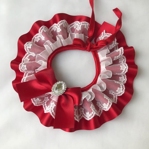 HKM-1847741 Handmade Customizable Cat Bib Collar Necklace in Multiple Colors and Sizes