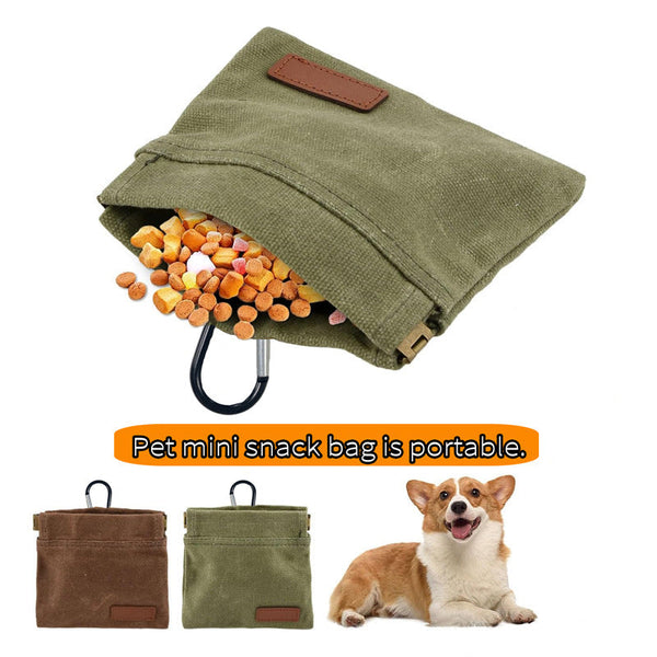 HKM-1847997 Outdoor Pet Snack Bag Made of Waxed Canvas - Compact & Stylish Training Accessory in Multiple Colors