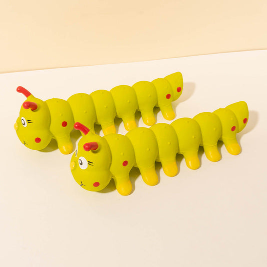HKM-1849021 Caterpillar Rubber Dog Chew Toy for Small to Medium Dogs - Interactive Anxiety Relief Toy