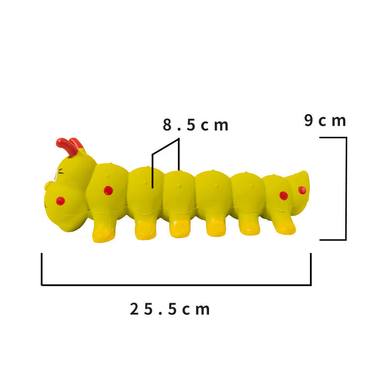 HKM-1849021 Caterpillar Rubber Dog Chew Toy for Small to Medium Dogs - Interactive Anxiety Relief Toy