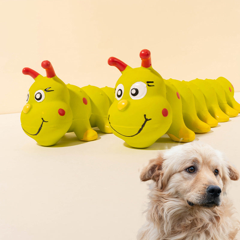 HKM-1849021 Caterpillar Rubber Dog Chew Toy for Small to Medium Dogs - Interactive Anxiety Relief Toy