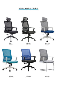 HKM-184915 Ergonomic Height Adjustable Mesh Office Chair with High Back and Headrest
