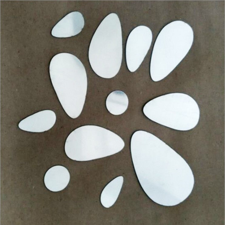 HKM-184979 3D Stereo Mirror Cobblestone Wall Stickers - Acrylic Decorative Wall Paste