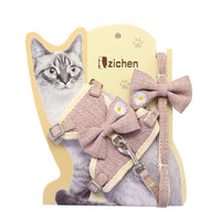 HKM-1850813 Adjustable Polyester Chest Harness with Traction Rope for Cats, Multiple Colors Available
