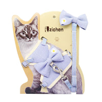 HKM-1850813 Adjustable Polyester Chest Harness with Traction Rope for Cats, Multiple Colors Available