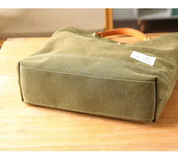 HKM-185107 Versatile Large Capacity Canvas Tote Bag in Olive Green and Royal Blue