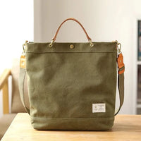 HKM-185107 Versatile Large Capacity Canvas Tote Bag in Olive Green and Royal Blue