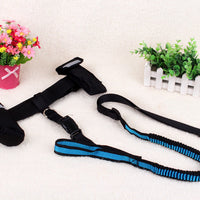 HKM-1851325 Cushioned Stretch Nylon Dog Leash with Hands-Free Design and Extra Storage Ring