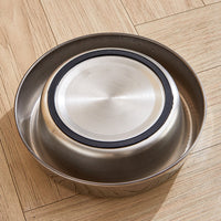 HKM-1851709 Durable Stainless Steel Pet Bowl - Anti-Spill, Non-Slip, Easy to Clean