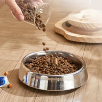 HKM-1851709 Durable Stainless Steel Pet Bowl - Anti-Spill, Non-Slip, Easy to Clean