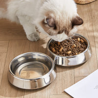 HKM-1851709 Durable Stainless Steel Pet Bowl - Anti-Spill, Non-Slip, Easy to Clean