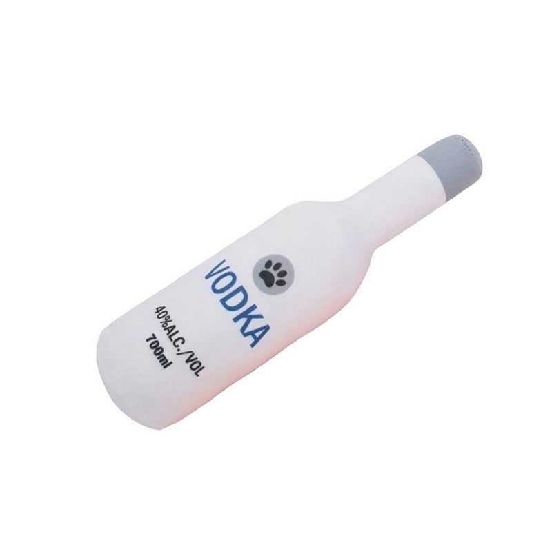 HKM-1852349 Plush Wine Bottle Pet Toy in Various Colors for Dog Fun