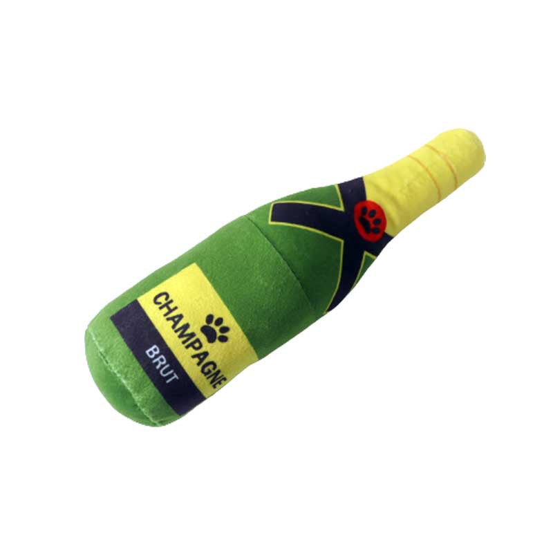 HKM-1852349 Plush Wine Bottle Pet Toy in Various Colors for Dog Fun