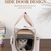 HKM-1853757 Portable Pet Backpack for Outdoor Use - Breathable, Medium-Hard Canvas Design with Large Capacity