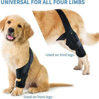 HKM-1854141 Dog Leg Injury Support Rehabilitation Belt - Black Polyester, Available in XS to L