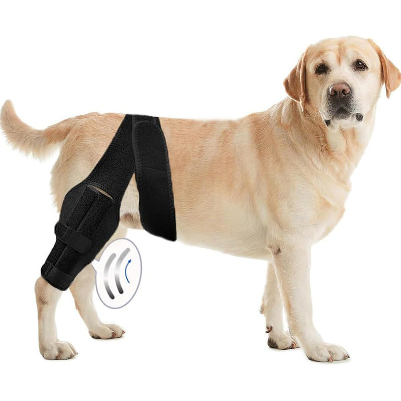 HKM-1854141 Dog Leg Injury Support Rehabilitation Belt - Black Polyester, Available in XS to L