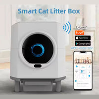 HKM-185491 Large Capacity Self-Cleaning Cat Litter Box with Smart App Control for Multiple Cats - 90L Total Closed Design