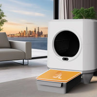 HKM-185491 Large Capacity Self-Cleaning Cat Litter Box with Smart App Control for Multiple Cats - 90L Total Closed Design