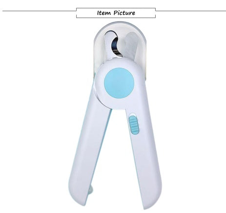 HKM-1855293 LED Pet Nail Clipper with Stainless Steel Blades - Blue/Pink, Battery Operated, for Safe Nail Trimming