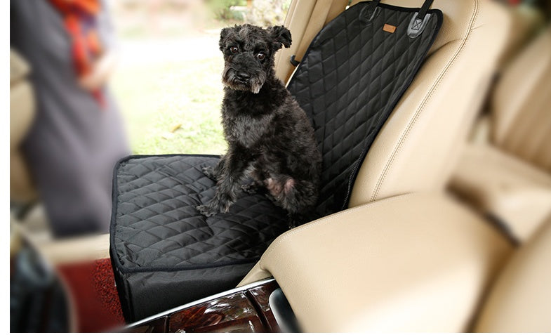 HKM-1856317 Luxury Waterproof Pet Car Mat for Front Seat - Thickened Nylon, 45x45x58cm, Available in Black, Gray, Champagne Apricot