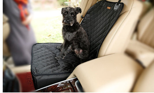 HKM-1856317 Luxury Waterproof Pet Car Mat for Front Seat - Thickened Nylon, 45x45x58cm, Available in Black, Gray, Champagne Apricot