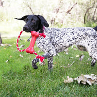 HKM-1857085 Natural Rubber Dog Toy with Knot Design for Clean Teeth and Durable Biting