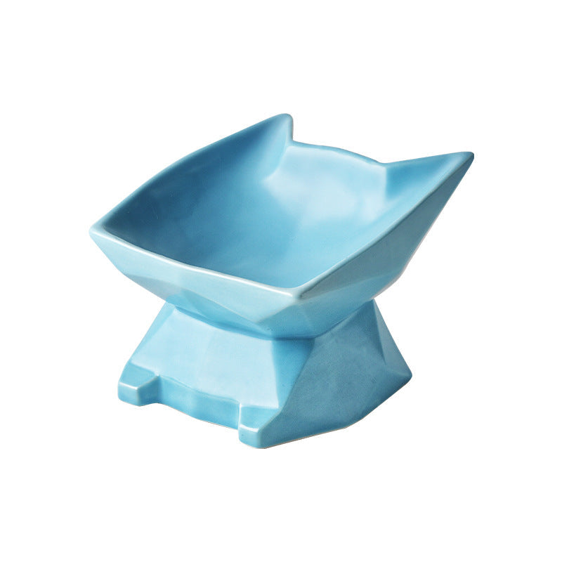 HKM-1857469 Creative Cat-Shaped Ceramic Food Bowl in Multiple Colors for Cats
