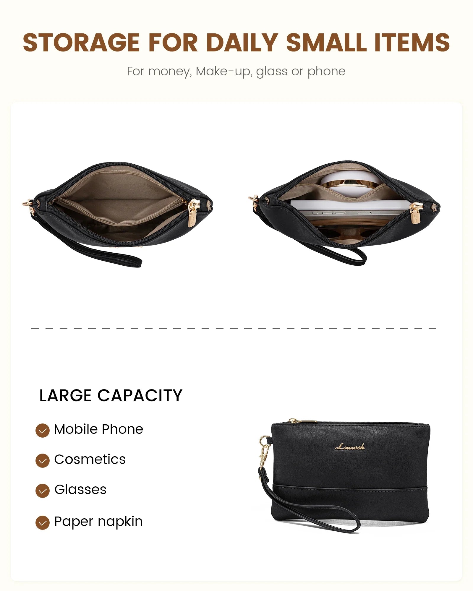 HKM-185747 Professional Waterproof Leather Laptop Tote Bag for Women - 15.6 Inch Briefcase with Clutch for Work