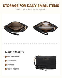 HKM-185747 Professional Waterproof Leather Laptop Tote Bag for Women - 15.6 Inch Briefcase with Clutch for Work
