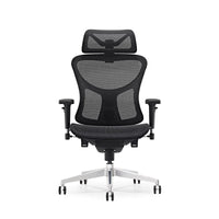 HKM-185811 Ergonomic Swivel Office Chair with PU Armrests and Mesh Back, Adjustable Reclining Executive Design