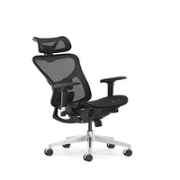 HKM-185811 Ergonomic Swivel Office Chair with PU Armrests and Mesh Back, Adjustable Reclining Executive Design